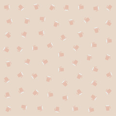 a pattern of coffee cups and spoons on a beige background