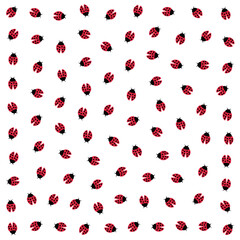 a lot of ladybugs are on a white surface