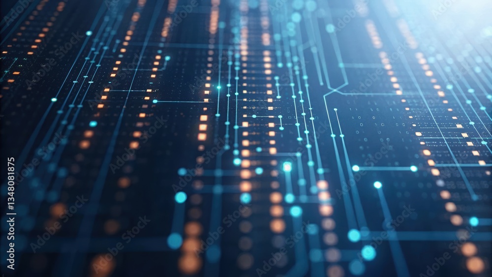 Aufkleber detailed circuit board featuring numerous small dots illustrating advanced fintech api integration