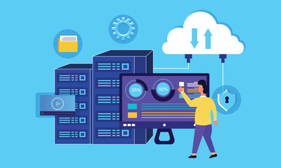 Cloud technology, data server concept