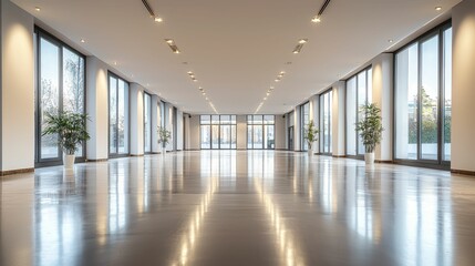 Fototapeta premium Sleek and Empty Futuristic Gallery Space with Modern Design Elements