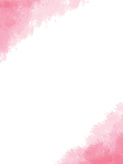 水彩テクスチャのバナー背景素材　ピンク　春イメージ　縦長