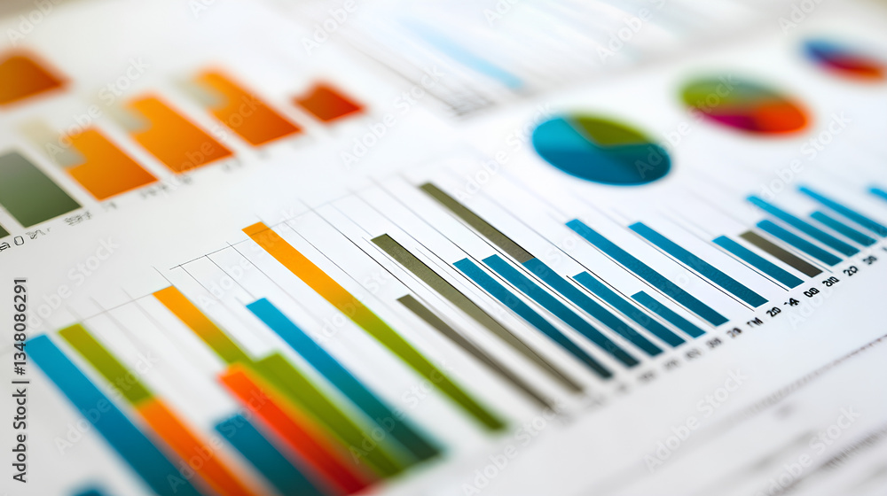 Poster data visualization with graphs and charts