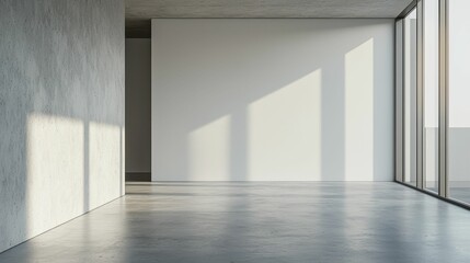 Fototapeta premium Minimalist Gallery Space with Untouched Concrete and Natural Light