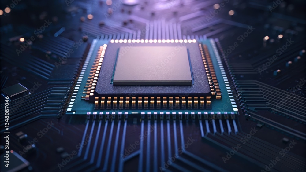 Aufkleber advanced cpu chip illustrating the quantum computing revolution and its impact on technology evoluti
