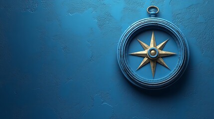 Blue compass navigation travel direction guidance map nautical adventure exploration finding journey orientation
