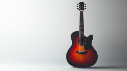 Fototapeta premium Acoustic guitar sunburst finish musical instrument stringed instrument music studio equipment guitar