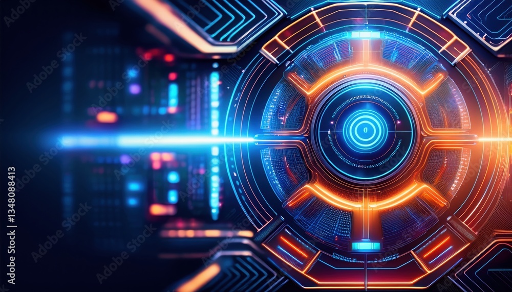 Poster futuristic abstract background illustrating ultra-modern ai powered automation interface and digital
