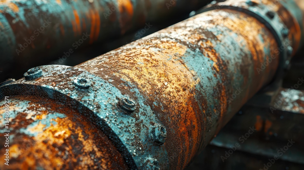 Poster thick rust inside aging pipeline causing water issues and concerns