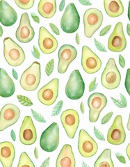 緑色のアボカドのパターン素材
