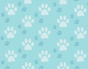 小さい犬の肉球のパターン素材