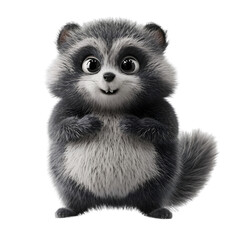 Obraz premium Cartoon Baby Raccoon Posing