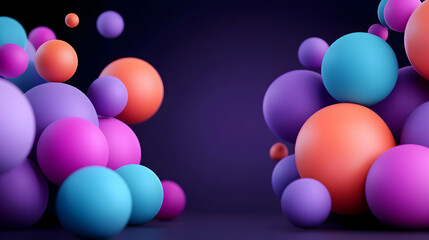 Colorful 3D Spheres on Purple Background