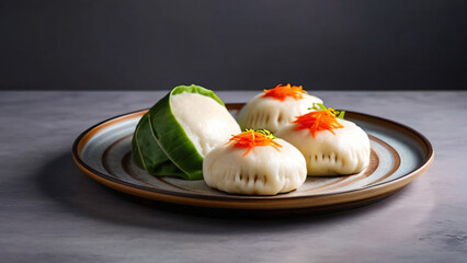 Asian hot steamed fresh delicious tasty buns. xiao long bao