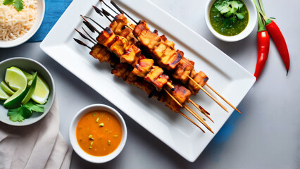 Grilled meat skewer