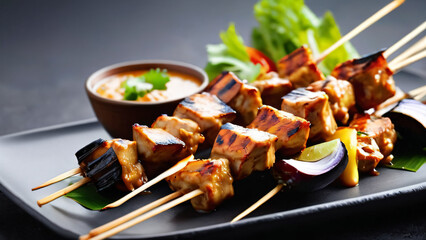 Grilled meat skewer