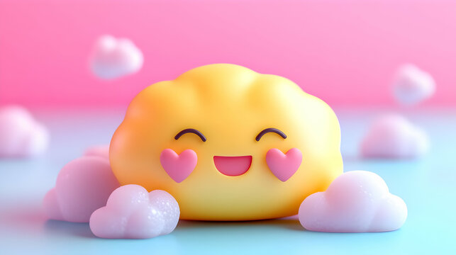 Cute 3D Cloud Illustration