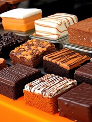Delicious Assortment of Brownies and Cakes