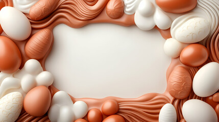 Easter Eggs and Chocolate Frame Mockup