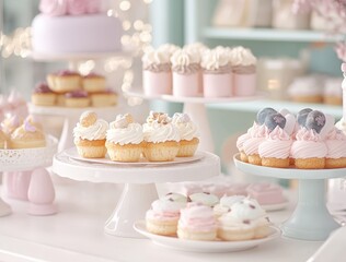Elegant Dessert Table with Cupcakes