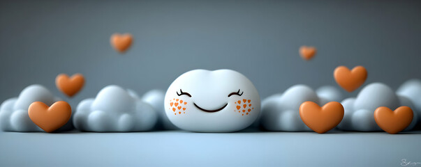 Smiling Cloud 3D Illustration