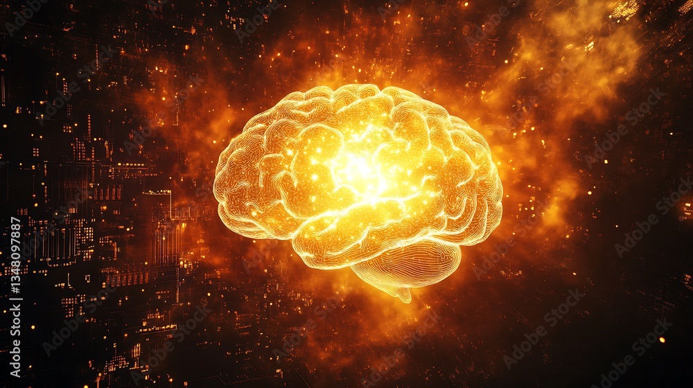 Poster the glowing brain: a digital representation of human intelligence and neural networks