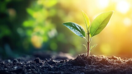 New Life Emerging: A Seedling's Journey Towards the Sun