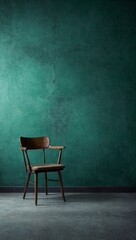 Jade-colored wall texture with a rough concrete floor