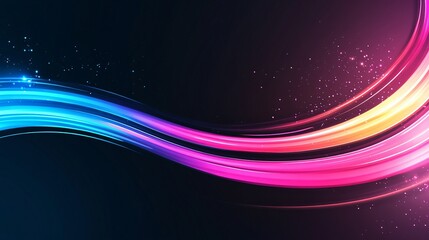 Abstract Colorful Waves with Flowing Lines and Glowing Energy