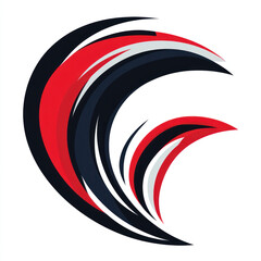 red and black abstract logo