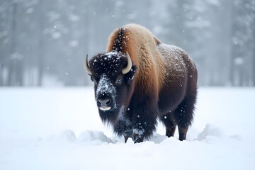 Muskox Shaking Off Snow in a Harsh Arctic Environment