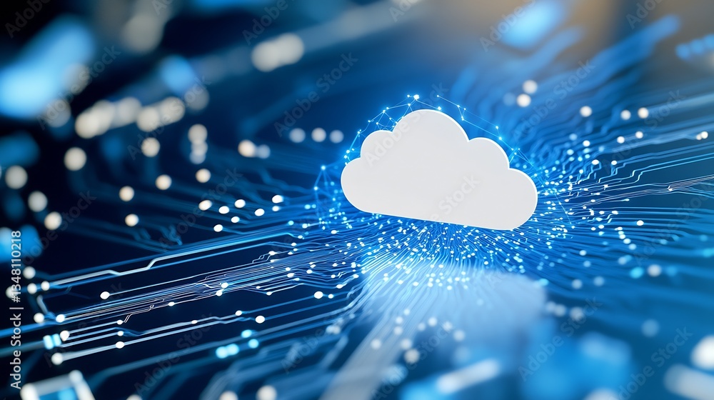 Fototapete Innovative cloud computing illustration with digital circuits capturing the essence of modern technology : Generative AI