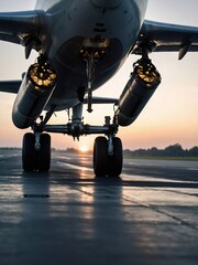 Landing gear extended on an airplane
