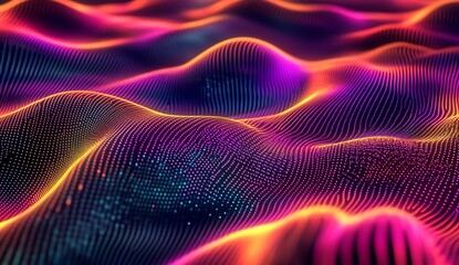 Mesmerizing vibrant abstract waves filled with colorful lights and flowing patterns in high definition : Generative AI