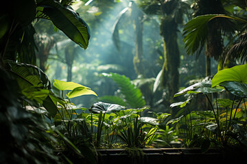 Venturing into lush rainforest canopy is an exhilarating journey of awe and revelation, where ethereal dance of sunlight through verdant foliage unveils a thriving ecosystem teeming with life in every