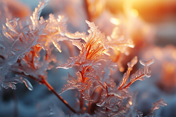 vibrant photograph encapsulates breathtaking juxtaposition of seasons, intricacies of ice crystals, and serene metamorphosis of natural world