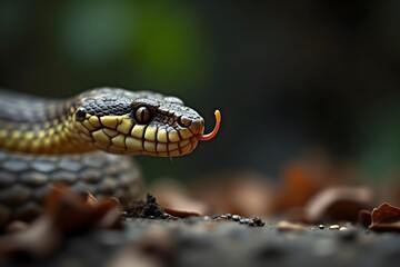 Obraz premium Snake Striking at Its Prey with Unmatched Speed and Precision