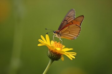 Obraz premium Butterfly Gently Landing on a Flower in Slow Motion