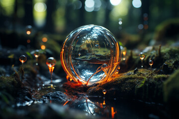 water droplet is a microcosm, brimming with intricate textures, a captivating inner world, and an enchanting blend of scientific marvel and artistic allure