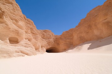 Desert Canyon with Sand and Rock Formations