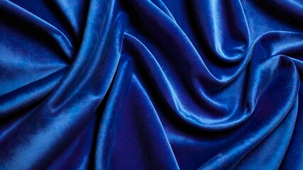 Fototapeta premium Luxury Royal Blue Silk Satin Fabric Background - Elegant Textile Texture for Fashion, Wedding and Interior Design