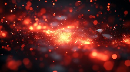 Fototapeta premium Illuminated cosmic particles forming a mesmerizing abstract pattern on a dark backdrop : Generative AI