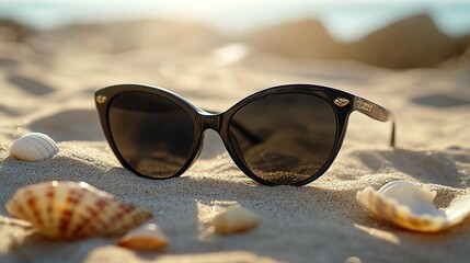 Sunglasses on Sandy Beach