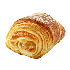 Fototapeta premium Golden Flaky Croissant Isolated on Transparent Background
