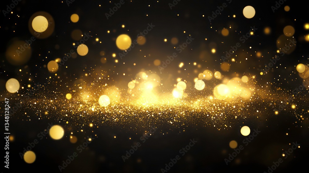 Aufkleber golden glitter background with a soft bokeh effect, creating a luxurious and festive atmosphere. ide