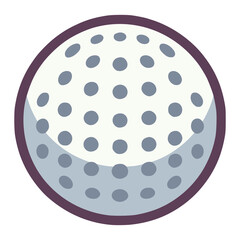 golf ball sport accessories flat color vector illustration template design