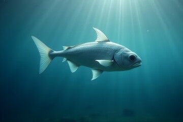 Fototapeta premium School of Fish Swiftly Changing Direction in Perfect Synchrony