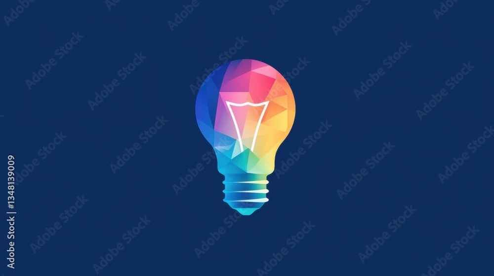 Poster lightbulb rainbow icon a lightbulb icon filled with a gradient rainbow pattern, vibrant and eye catc