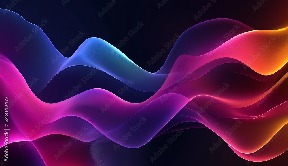 Poster stunning abstract waves of color in vibrant shades of pink and blue for modern digital backgrounds :