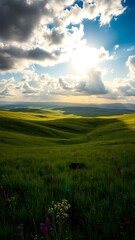 Serene Emerald Hills at Sunset